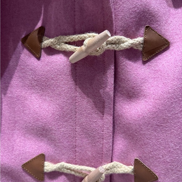 J. Crew Women's Pink Melton Wool Pea Coat with Toggle Closures - Picture 4 of 5